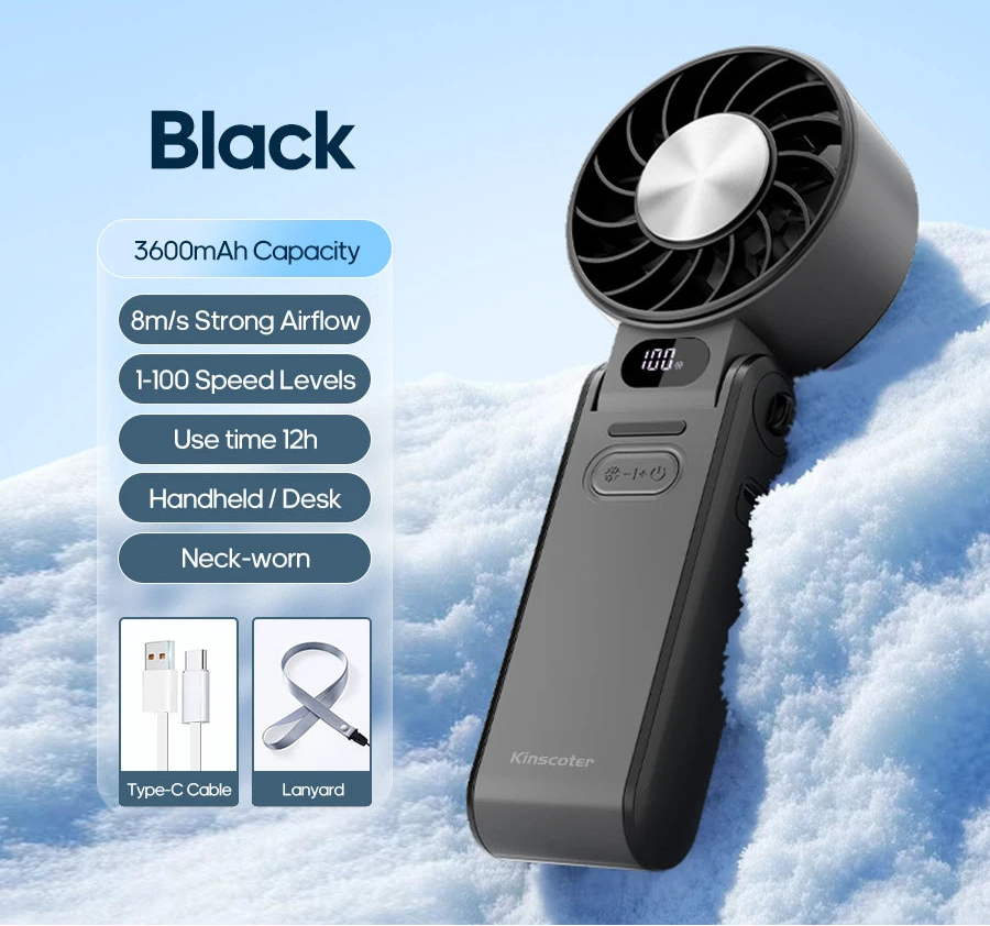 Rechargeable Outdoor Foldable Portable Handheld  Mini Cooling Fan