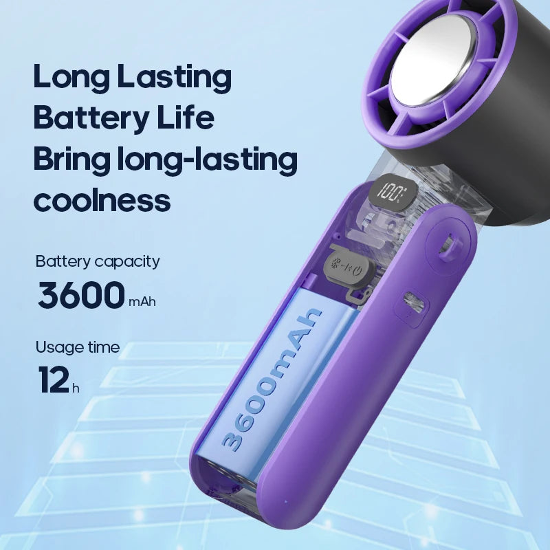 Rechargeable Outdoor Foldable Portable Handheld  Mini Cooling Fan