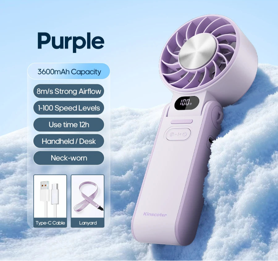 Rechargeable Outdoor Foldable Portable Handheld  Mini Cooling Fan