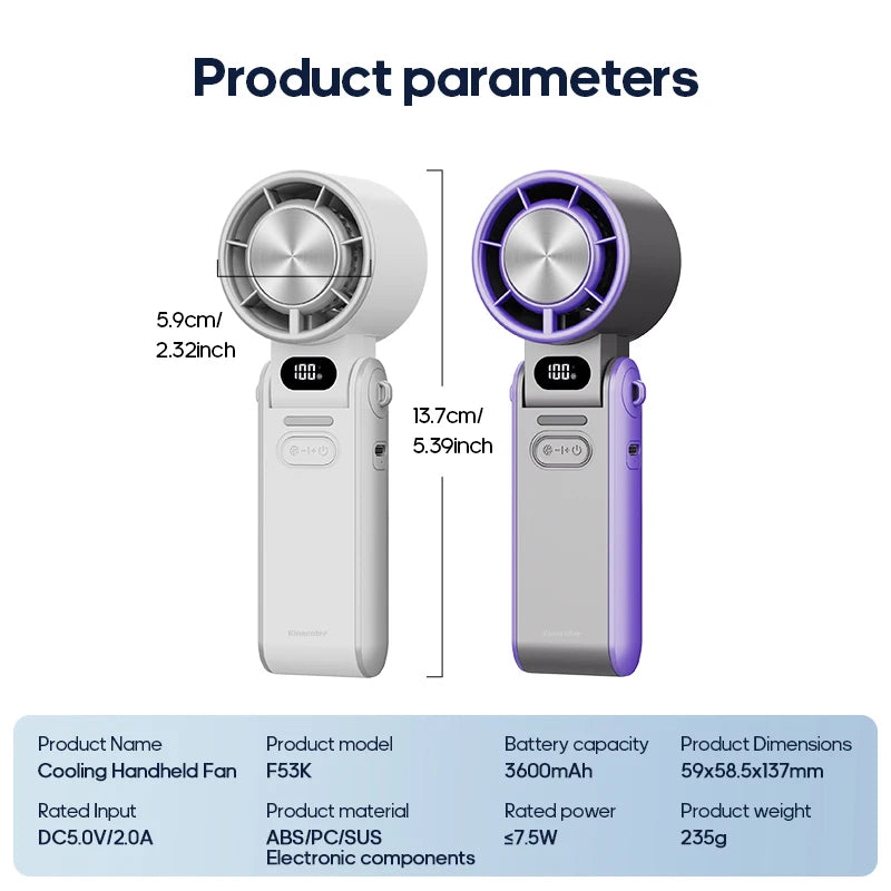 Rechargeable Outdoor Foldable Portable Handheld  Mini Cooling Fan