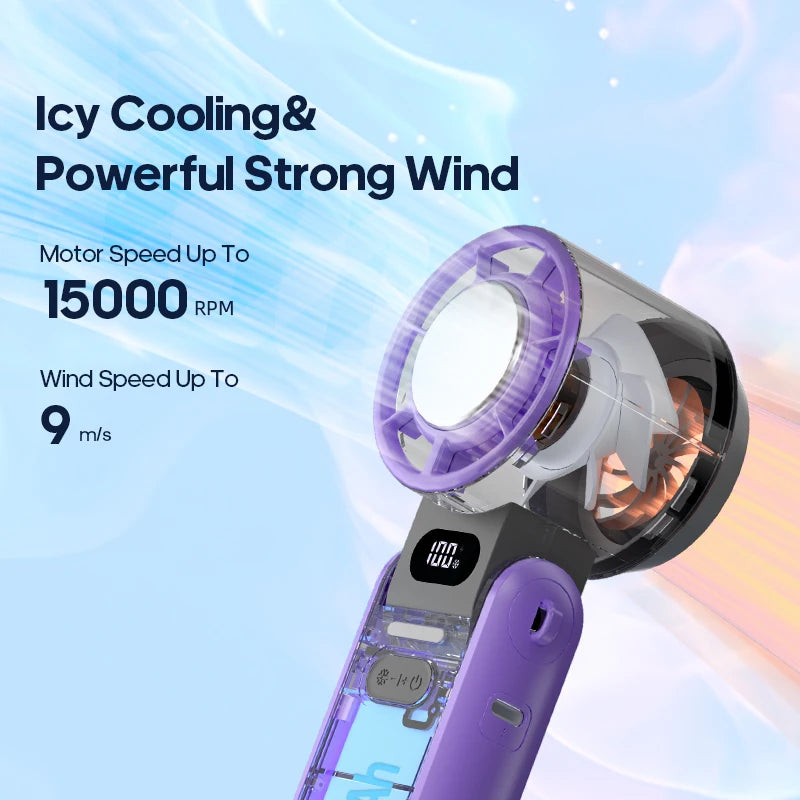 Rechargeable Outdoor Foldable Portable Handheld  Mini Cooling Fan